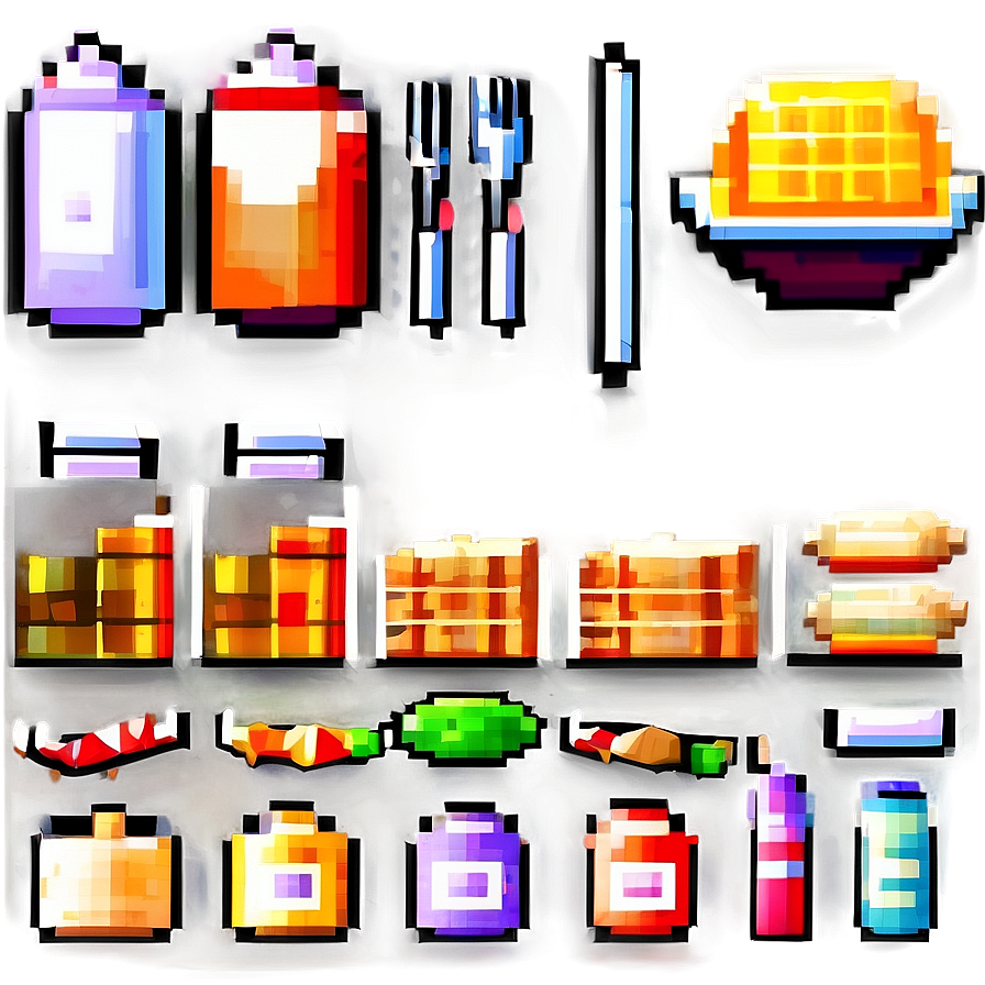 Pixel Food Icons Set Png 06112024