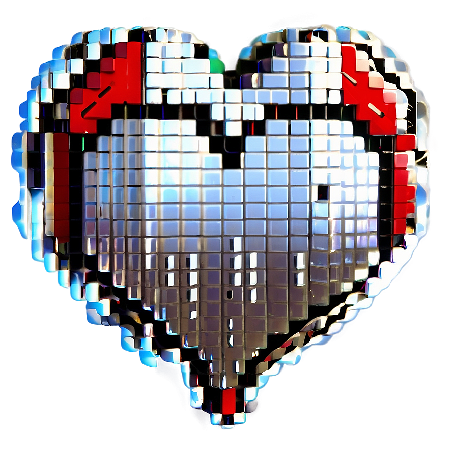 Pixel Heart Banner Png Awf32