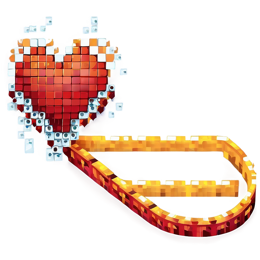 Pixel Heart Banner Png Wpk