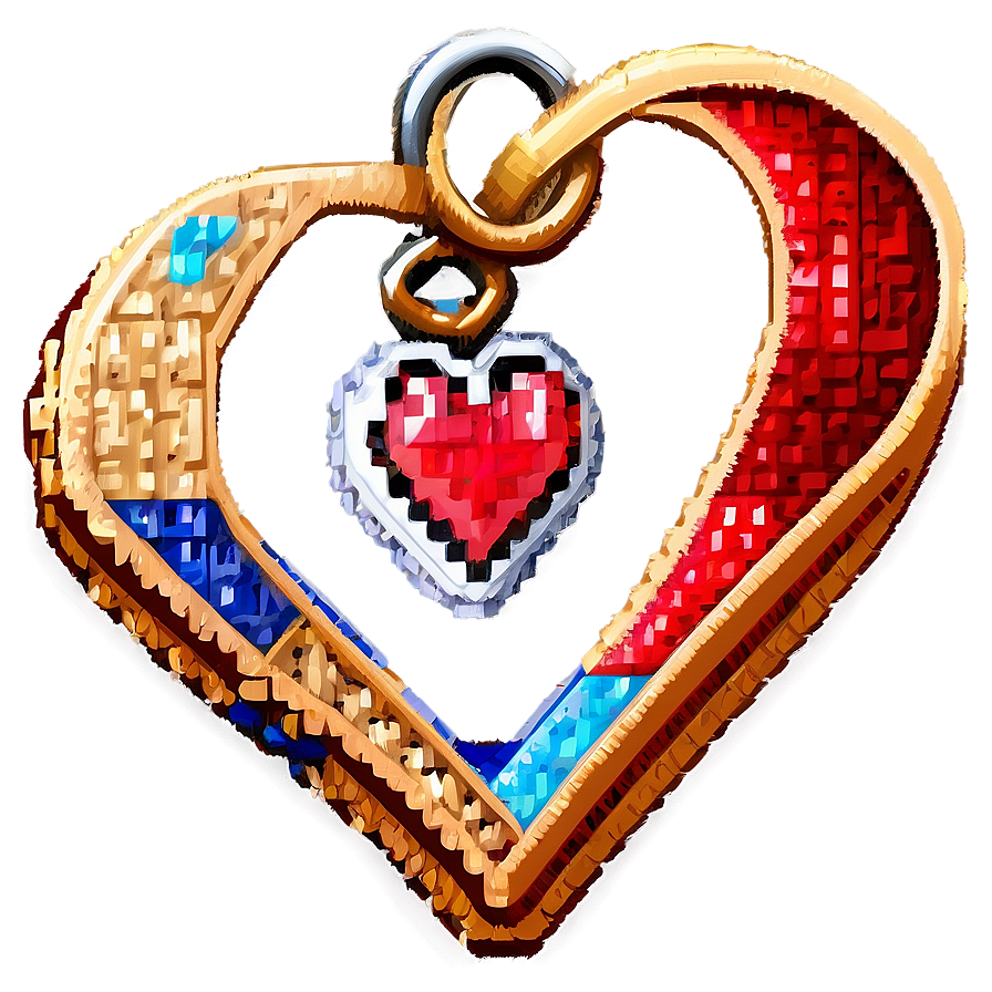 Pixel Heart Charm Png Iht1