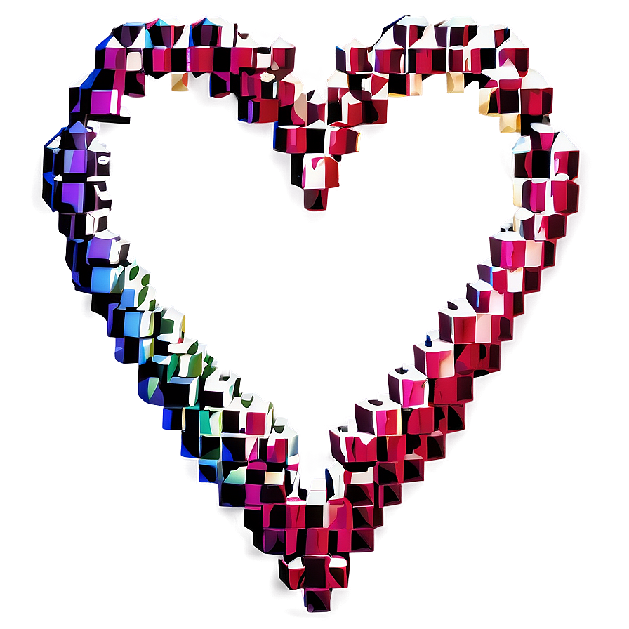 Pixel Heart Decoration Png Oqk