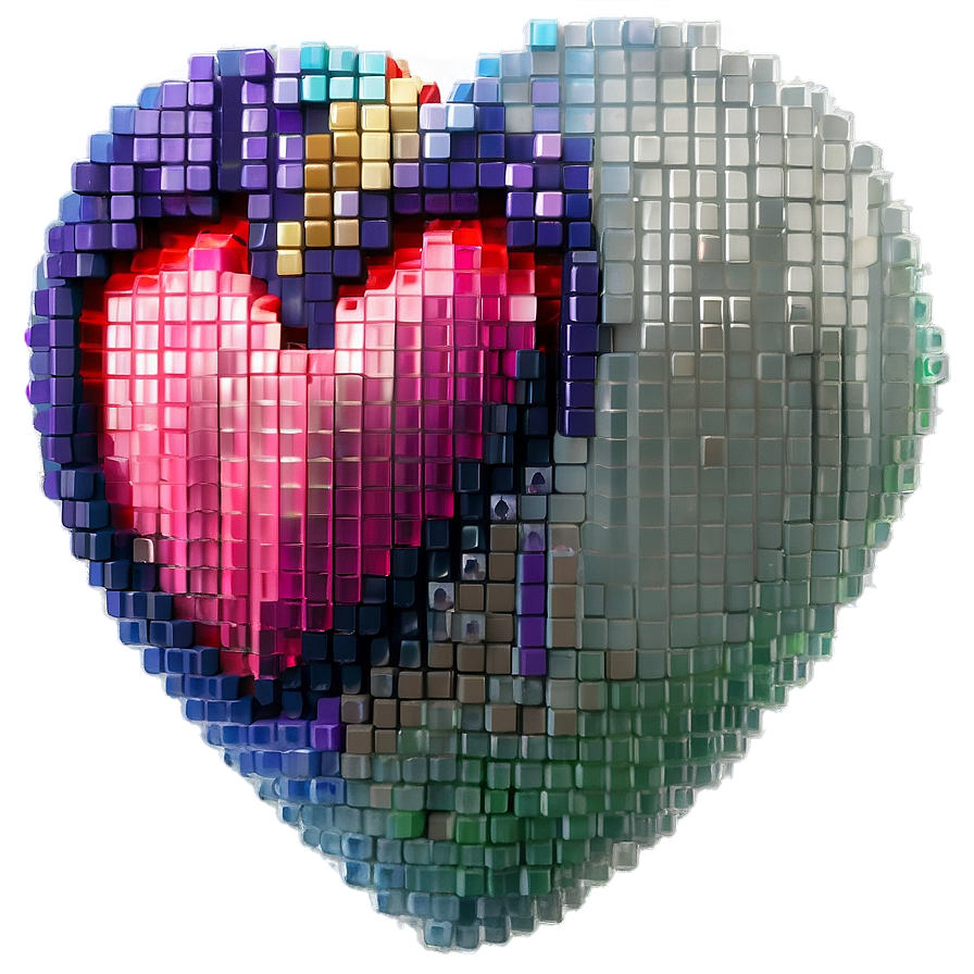 Pixel Heart Design Png 2