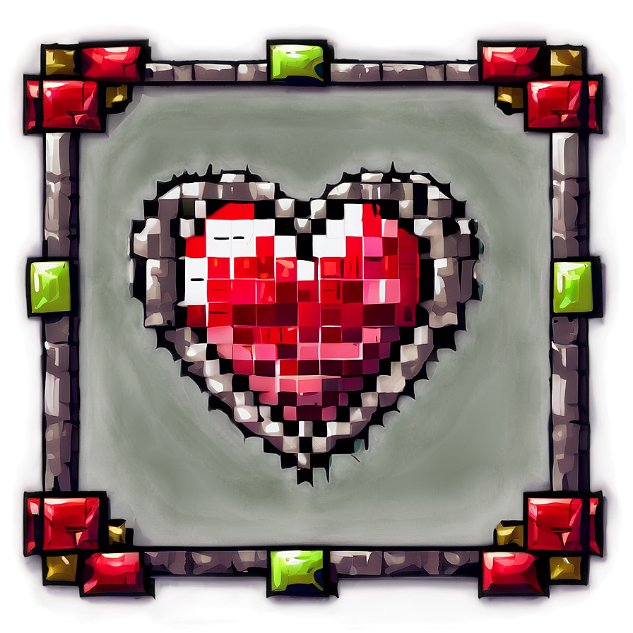 Pixel Heart Frame Png Mnk