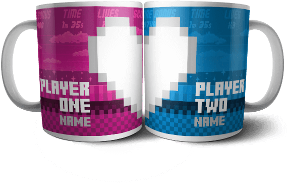 Pixel Heart Gamer Mugs