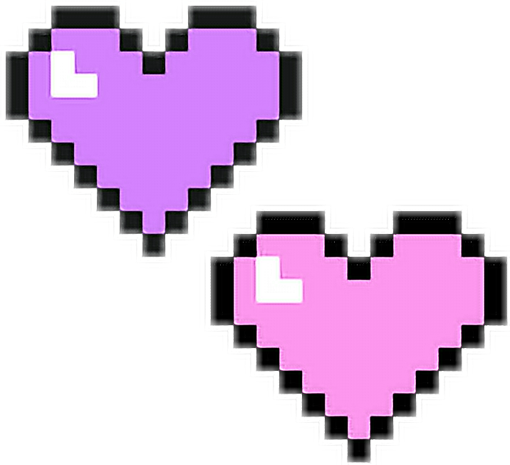 Pixel Heart Icons PNG with transparent background