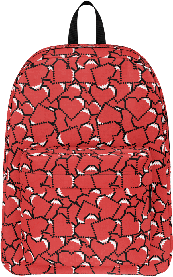 Pixel Heart Pattern Backpack