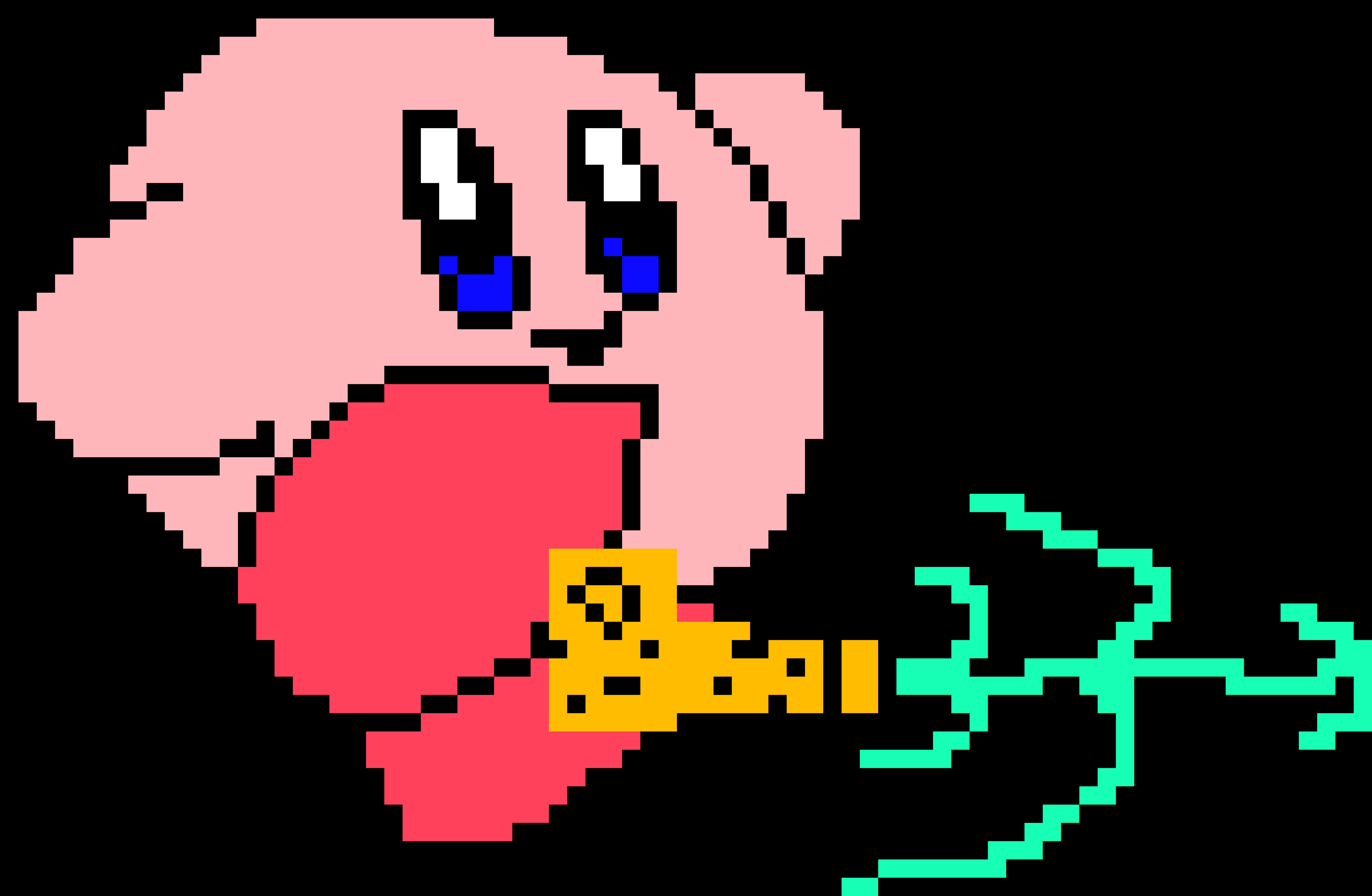 Pixel Kirby Inhaling Object PNG with transparent background