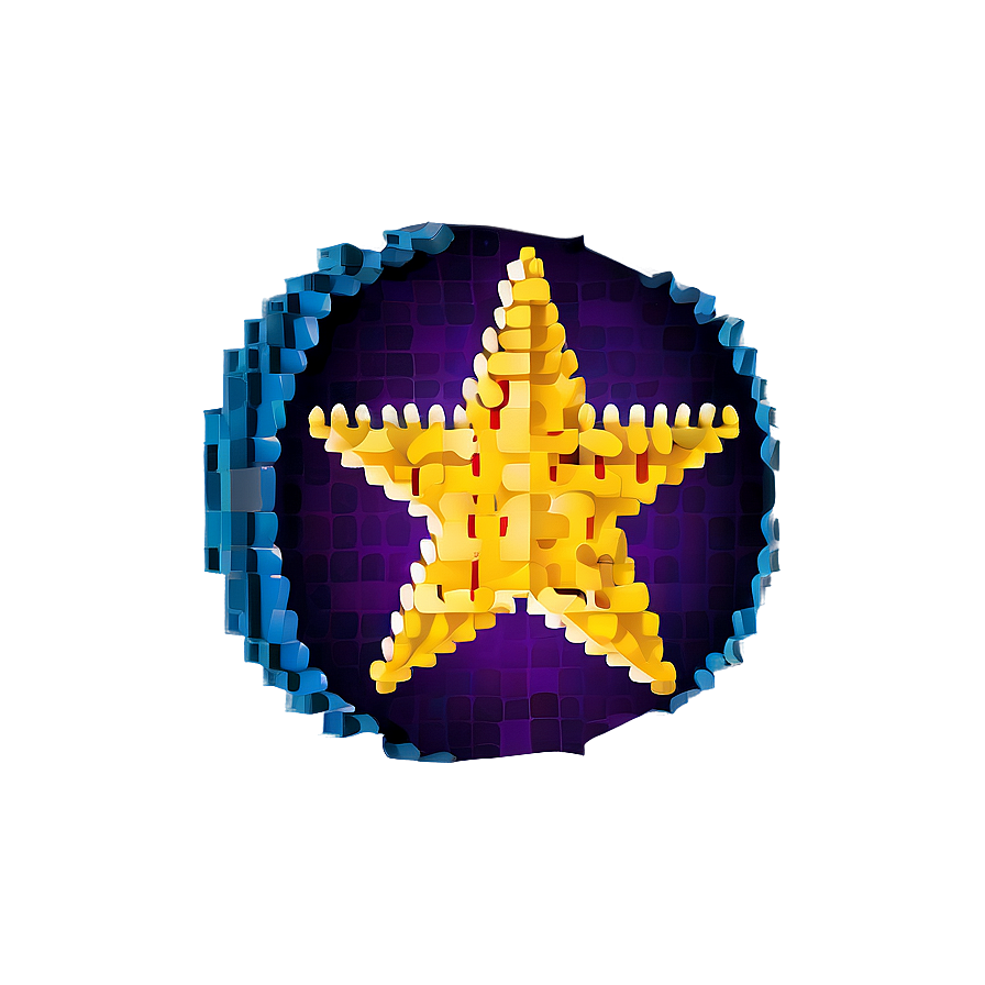 Pixel Rounded Star Png 78