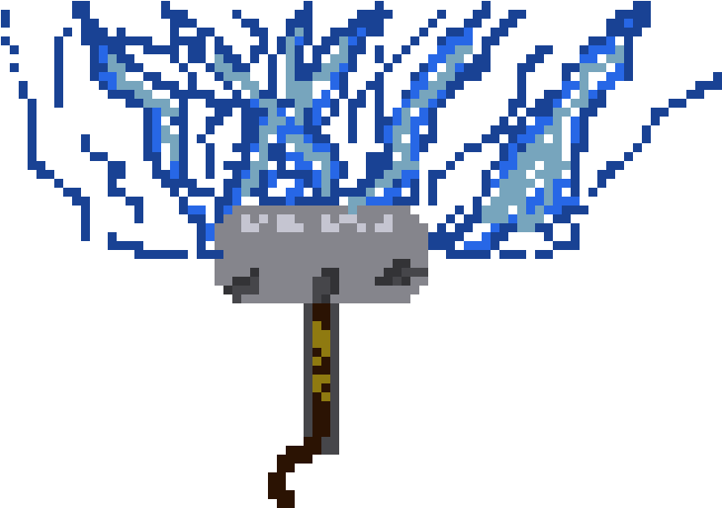 Pixel Thor Hammer Lightning