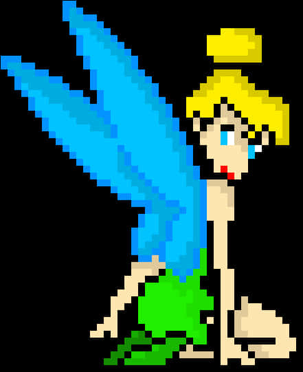Pixel Tinkerbell Art PNG with transparent background