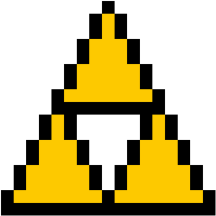 Wooden 8-bit Zelda Triforce Bistro - Pixel Art Zelda Triforce, HD Png Download PNG with transparent background