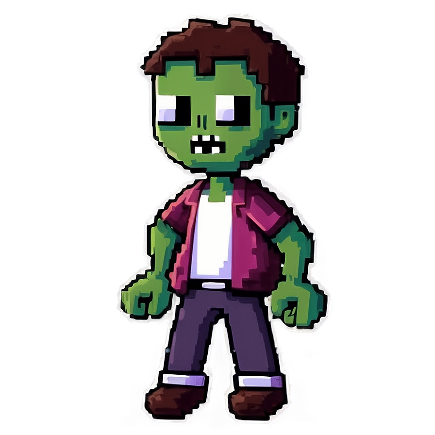 Pixel Zombie Character Png 06112024