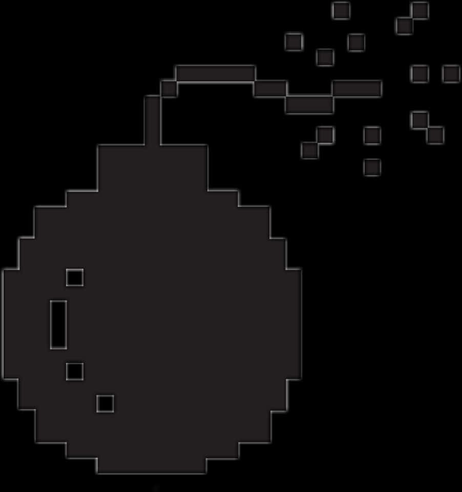 Pixelated Black Bomb Icon