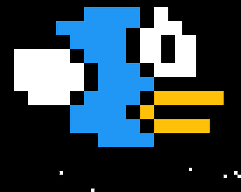 Pixelated Blue Bird Icon