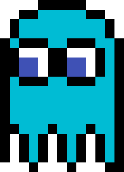 Pixelated Blue Creature Art