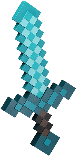 Diamond Sword Foam Replica - 3d Minecraft Sword Transparent PNG image with a transparent background, free high-resolution download