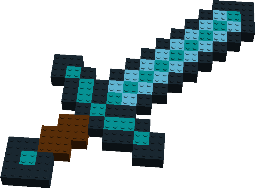 Minecraft Transparent Diamond Sword - Diamond Sword PNG image with a transparent background, free high-resolution download