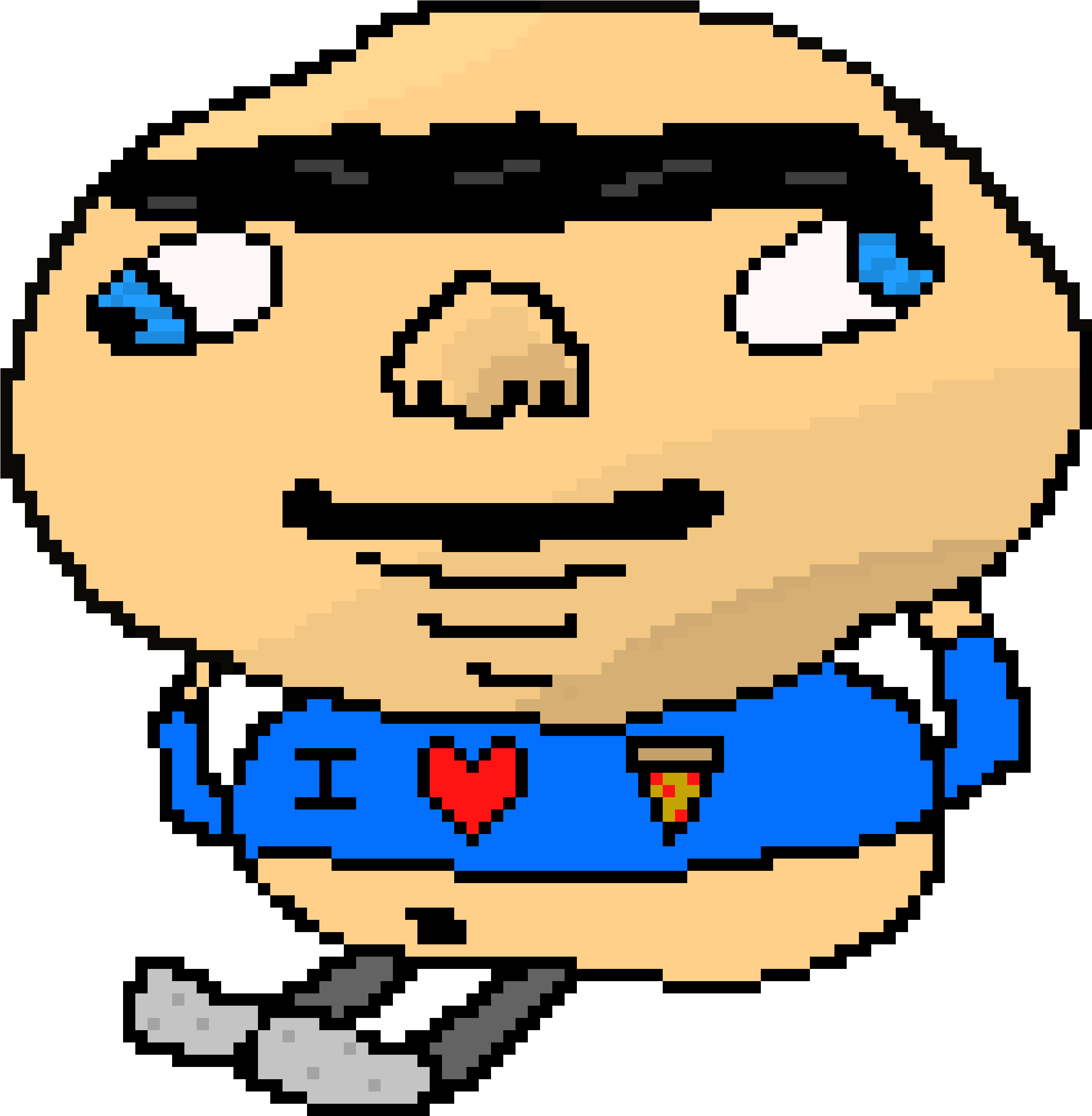 Pixelated Blue Shirt Character