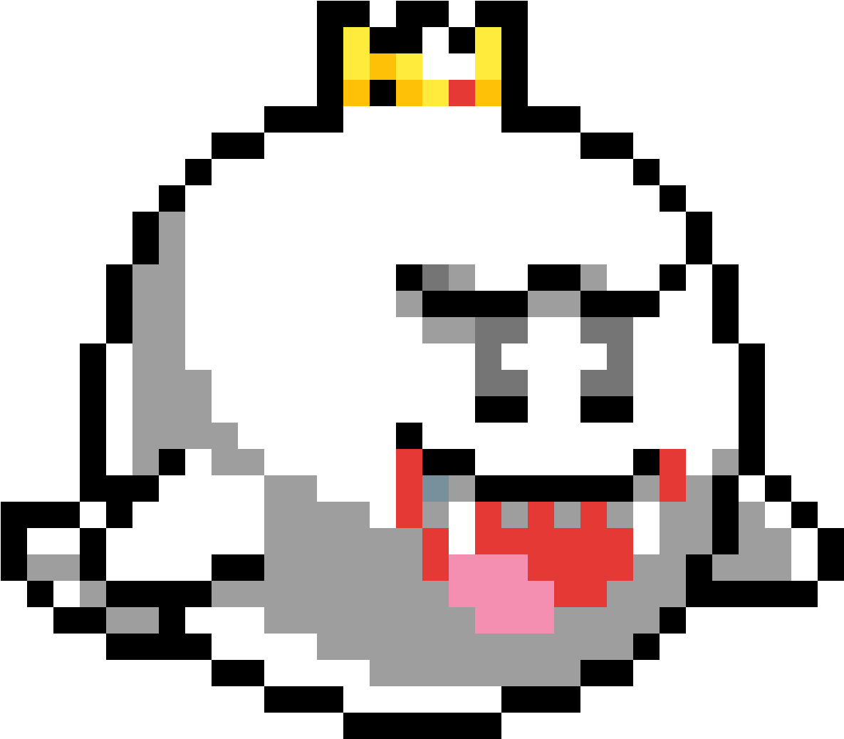 King Boo Mario Pixel Art , Png Download - King Boo Pixel Art, Transparent Png PNG with transparent background