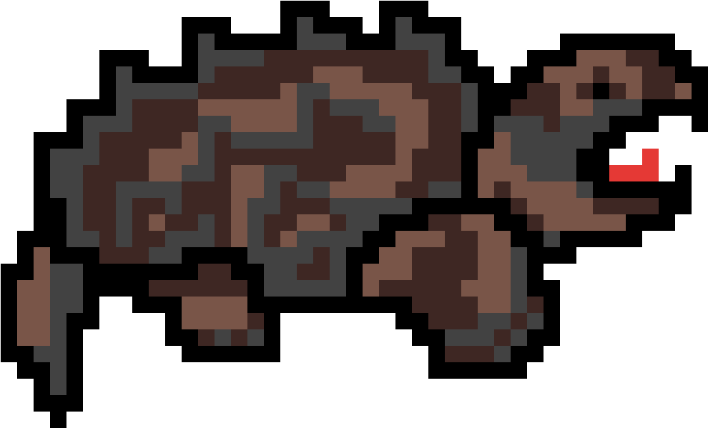 Pixelated Brown Creature PNG with transparent background