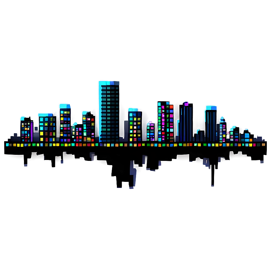 Pixelated City Skyline Png 06112024