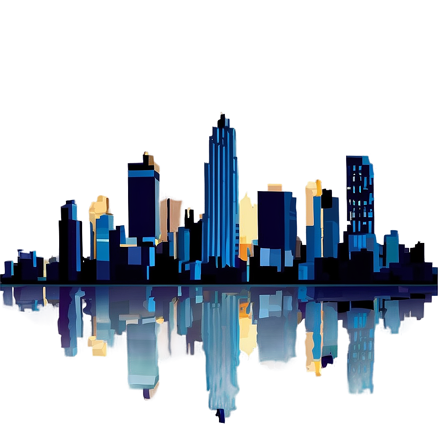 Pixelated City Skyline Png 96