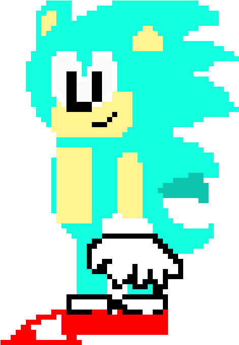 Pixelated Classic Sonic Smiling