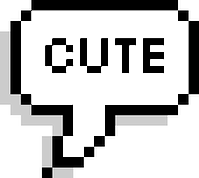Pixelated Cute Speech Bubble PNG with transparent background
