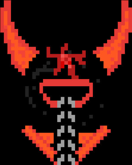 Pixelated Devil Horns Skull PNG with transparent background