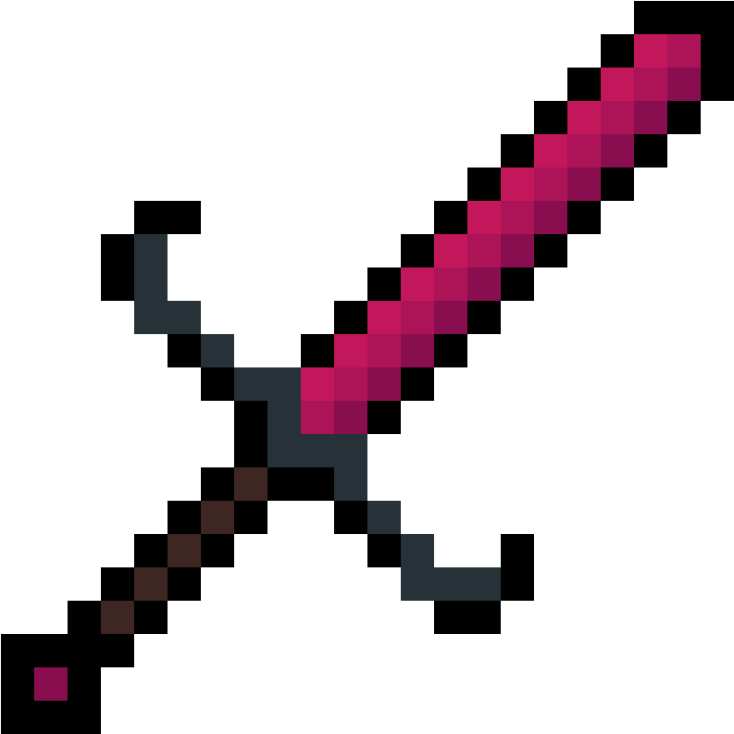 Fire Ruby 32x Diamond Sword - Minecraft Ruby Sword PNG image with a transparent background, free high-resolution download