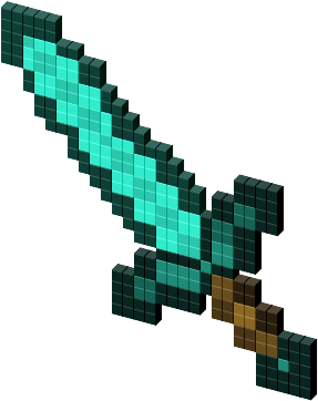 Minecraft Diamond Sword Png Diamond Sword Cursor - Minecraft 3d Diamond Sword PNG image with a transparent background, free high-resolution download