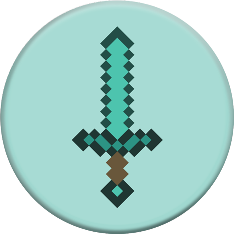 Minecraft Sword Popsockets Grips - Minecraft Diamond Sword PNG image with a transparent background, free high-resolution download