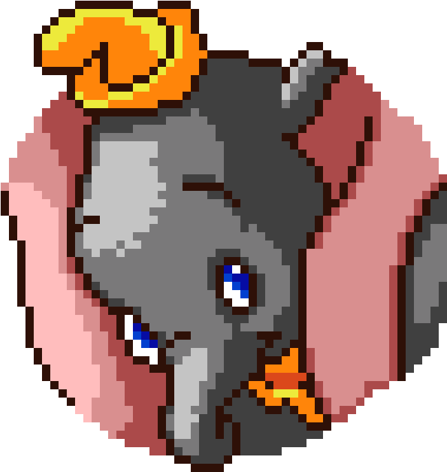 Pixelated Dumbo Character