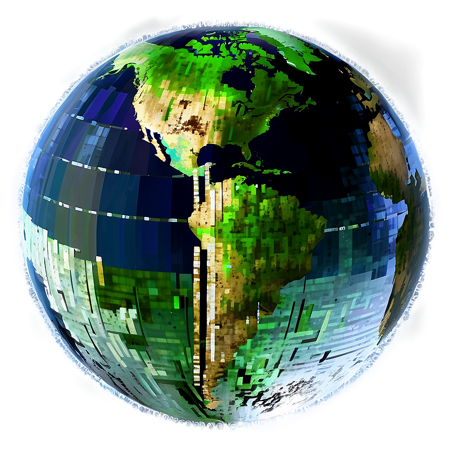 Pixelated Earth Globe Png 06242024