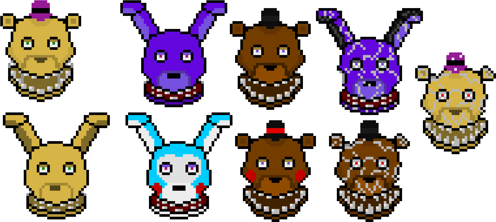 Pixelated F N A F Characters