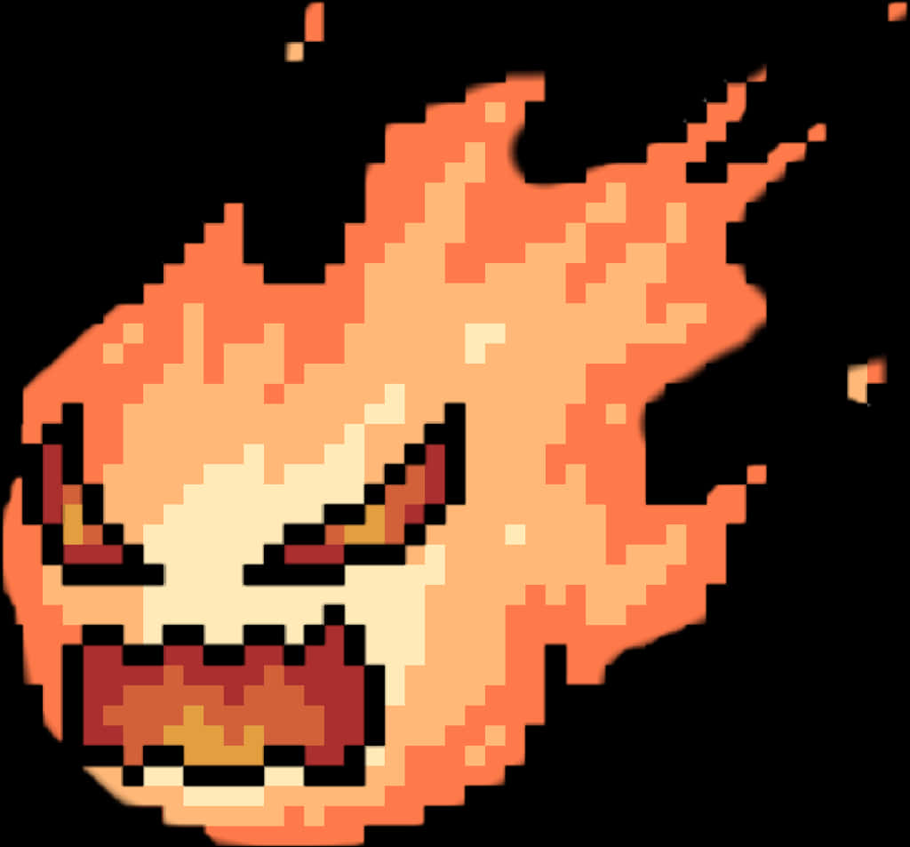 Pixelated_ Fire_ Emoji_ Angry_ Expression PNG with transparent background