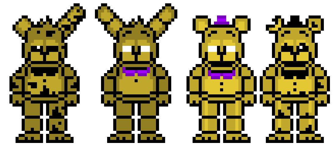 Pixelated Fredbear Characters