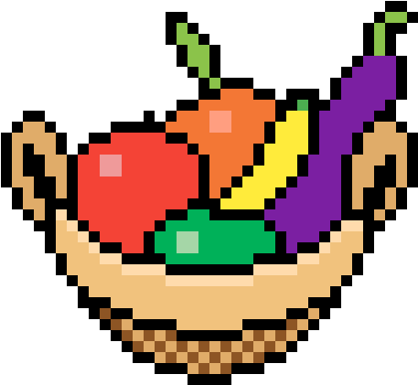 Pixelated Fruit Basket