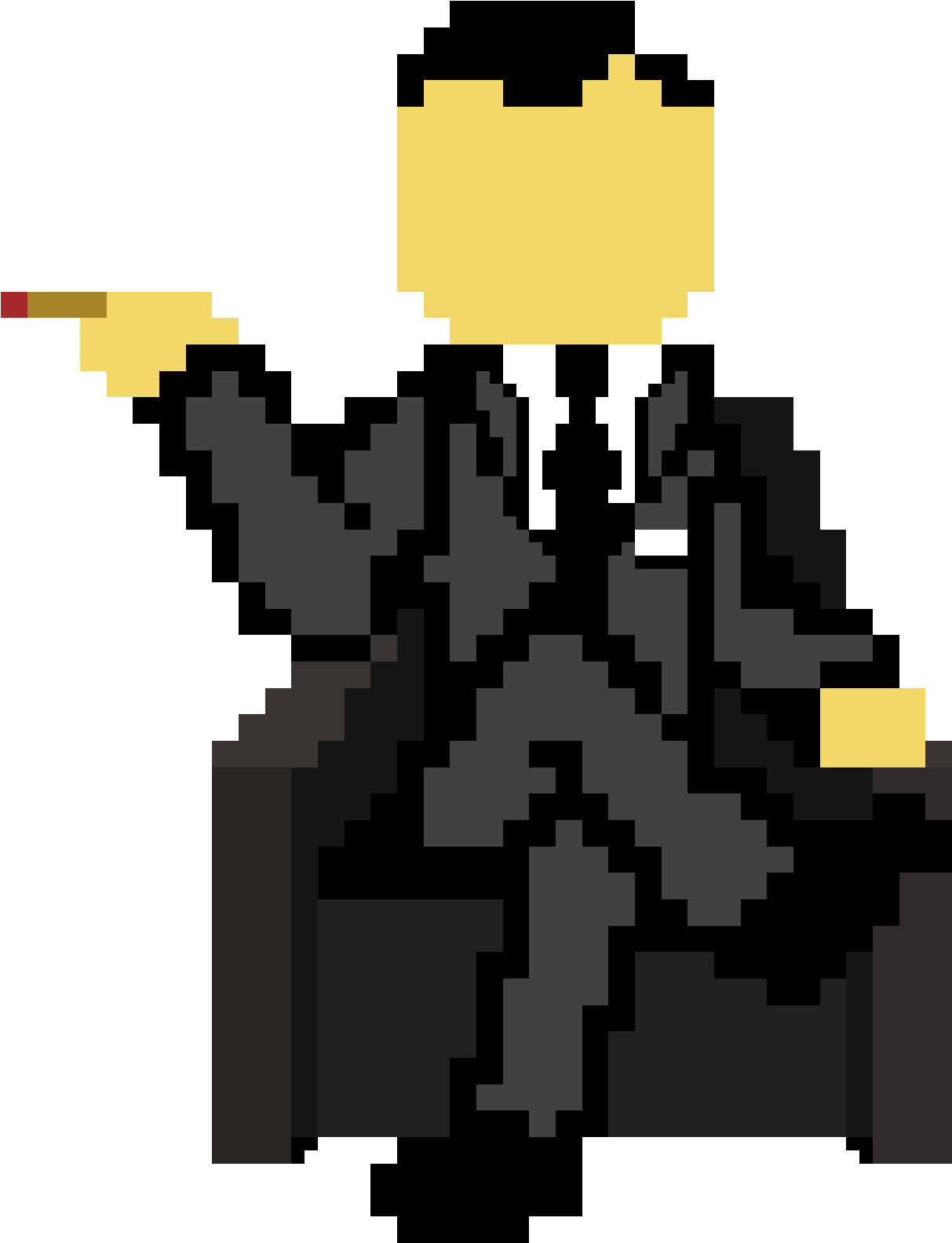 Pixelated Gangster With Cigar