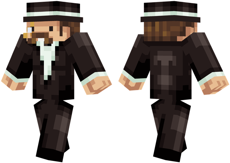 Pixelated Gentleman Duo PNG with transparent background