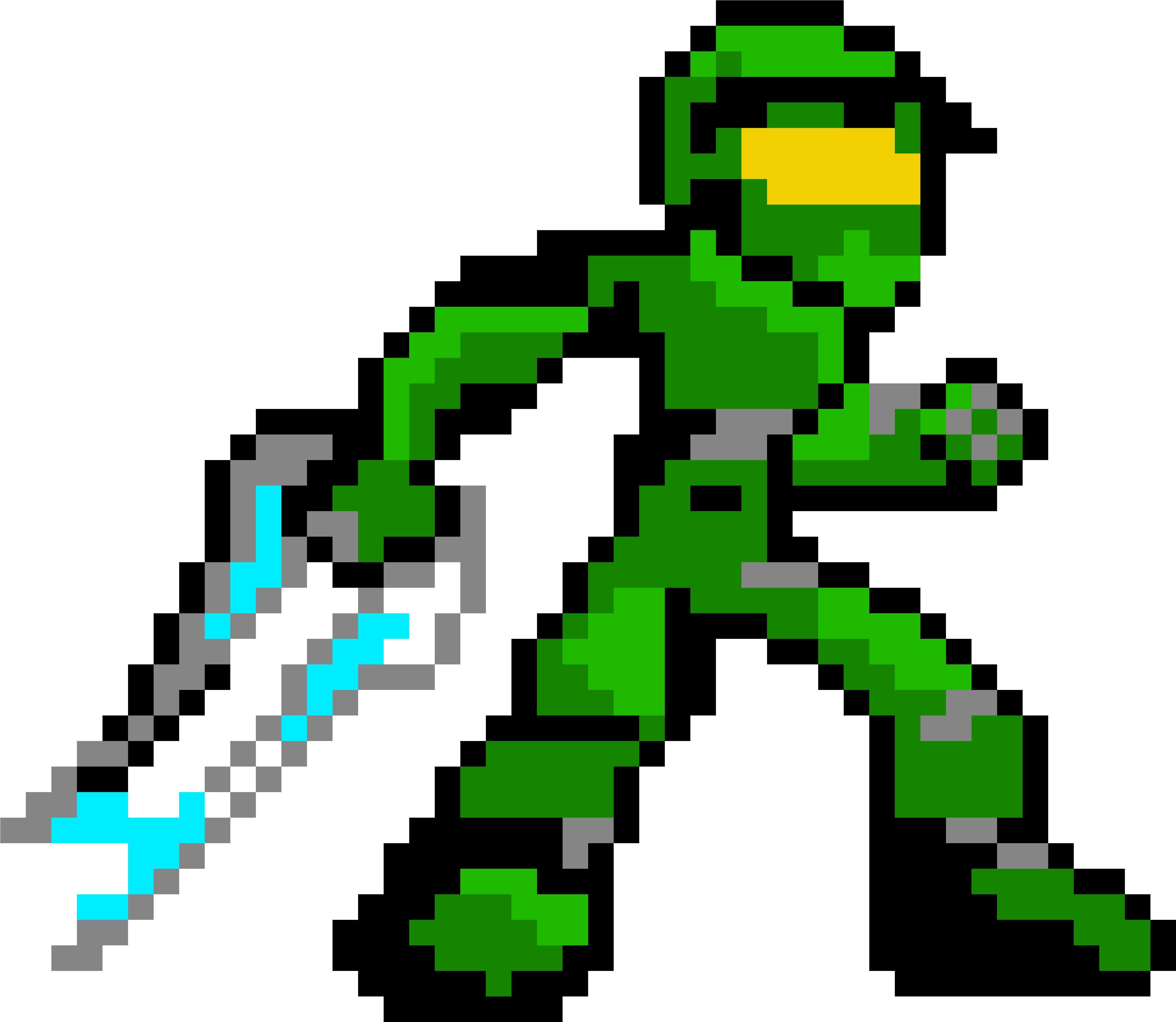 Pixelated Green Armor Warrior