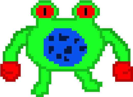 Pixelated Green Frog Artwork