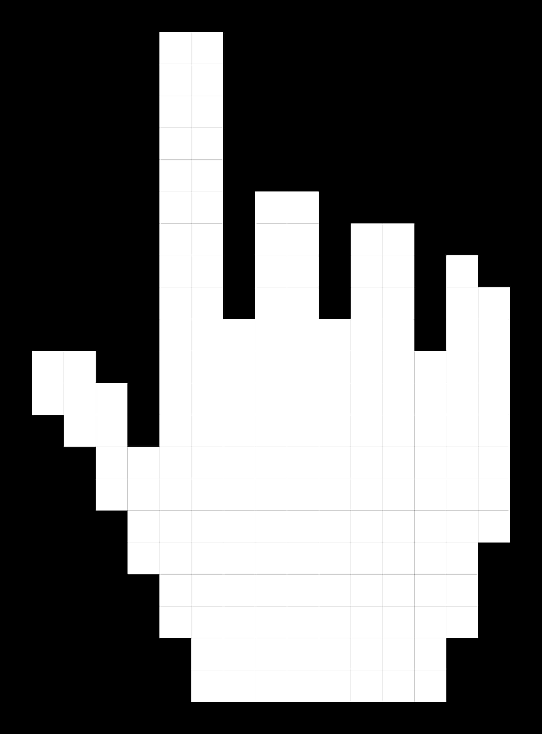 Pixelated Hand Cursor Icon