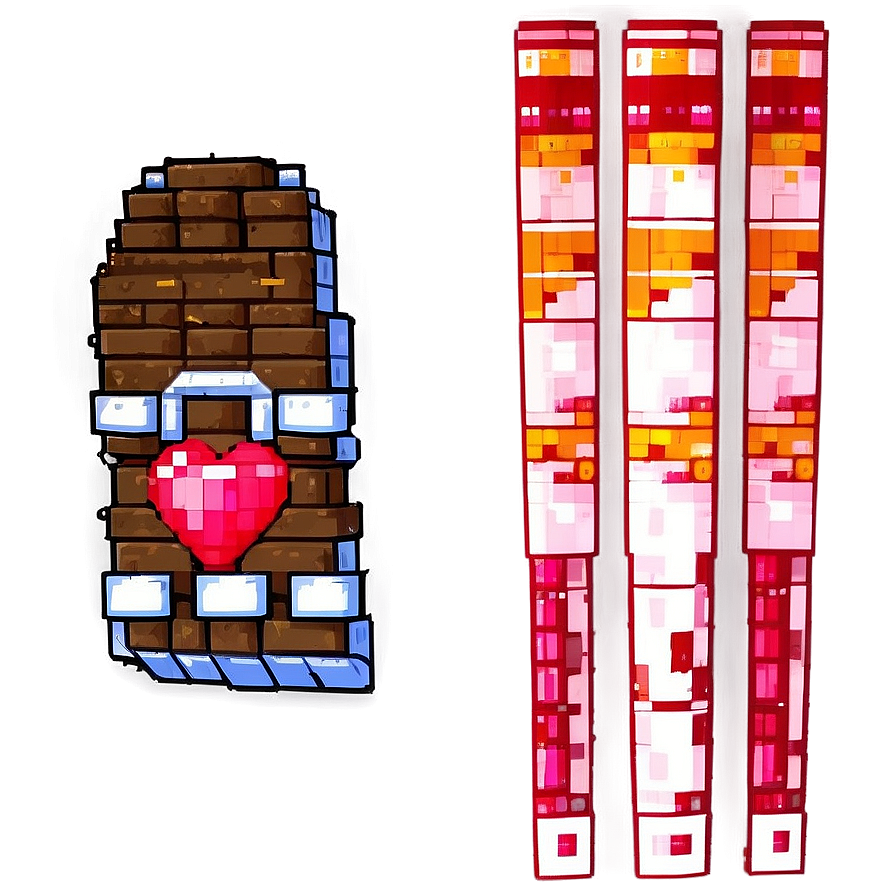 Pixelated Heart Health Bar Png 06112024