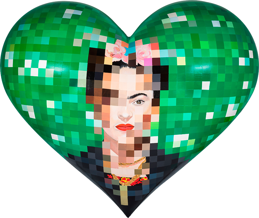 Pixelated Heart Portrait