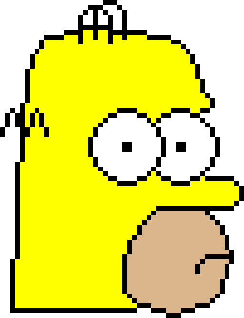 Pixelated Homer Simpson Portrait