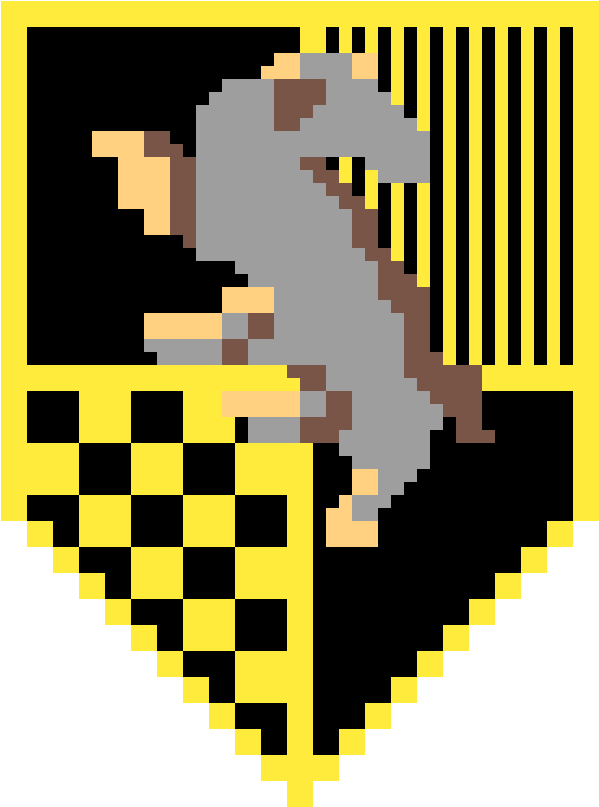 Pixelated Hufflepuff Badger