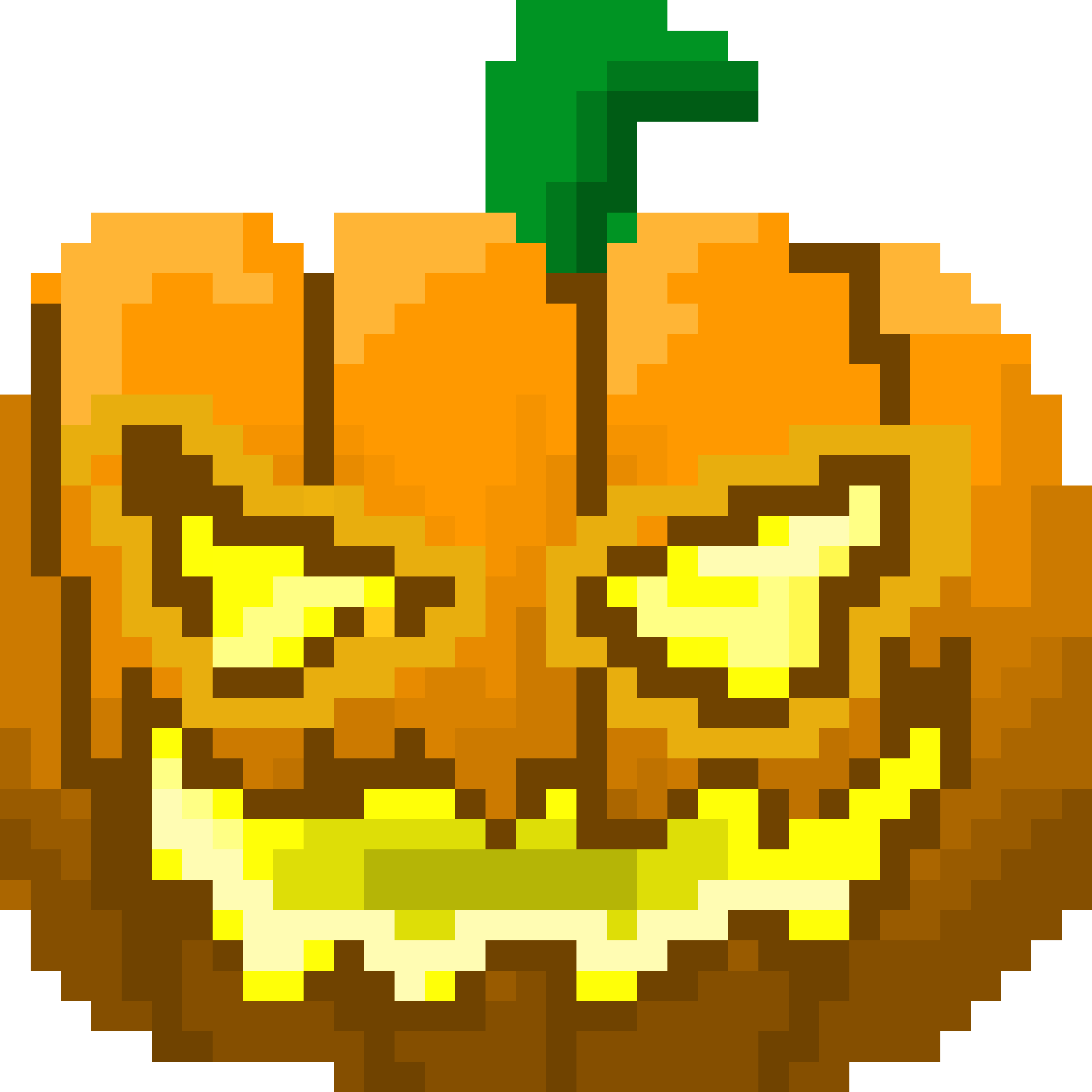 Pixelated Jack O Lantern PNG with transparent background