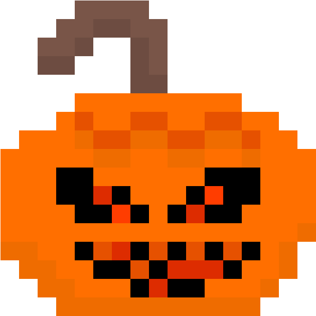 Pixelated Jack O Lantern PNG with transparent background