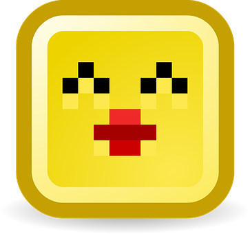 Pixelated_ Kiss_ Emoji PNG with transparent background